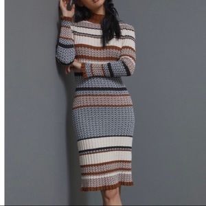 ANTHROPOLOGIE Cistar Acacia Ribbed Sweater Dress
